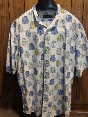 Ralph Lauren AOP Oxford Classic Print Short Sleeve Button Up 3XLT